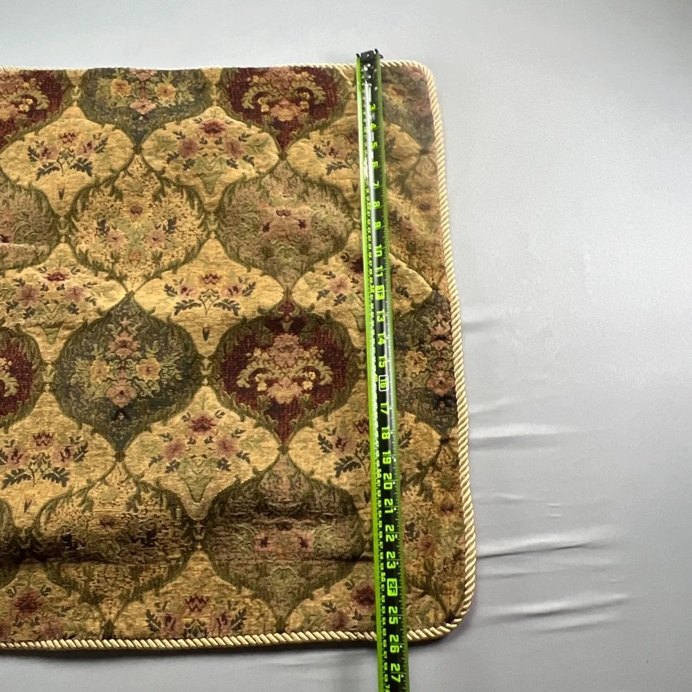 Vintage Square Tapestry Throw Pillow Cover Floral Damask Corded Edge (26